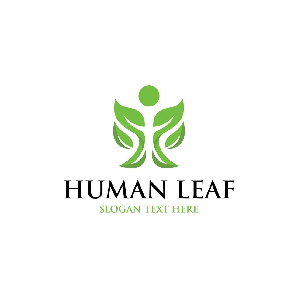 mänsklig blad natur ekologi logotyp vektor