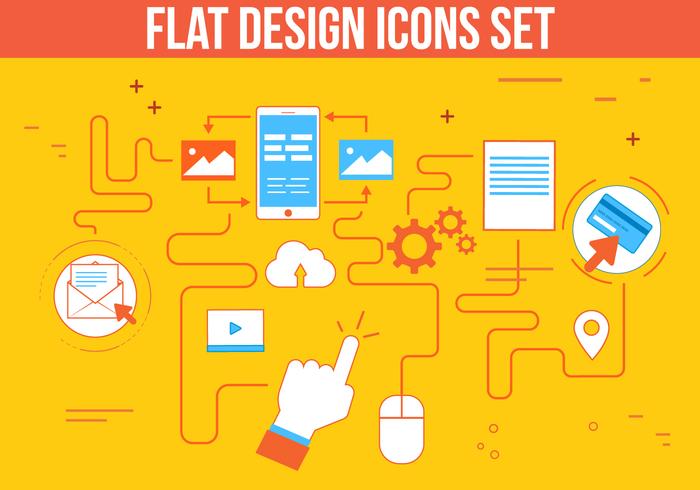 Free Flat Design Vektor Icon Set