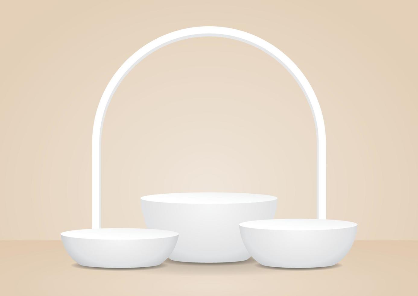 minimal stil vit produkt visa 3d illustration vektor för sätta din objekt