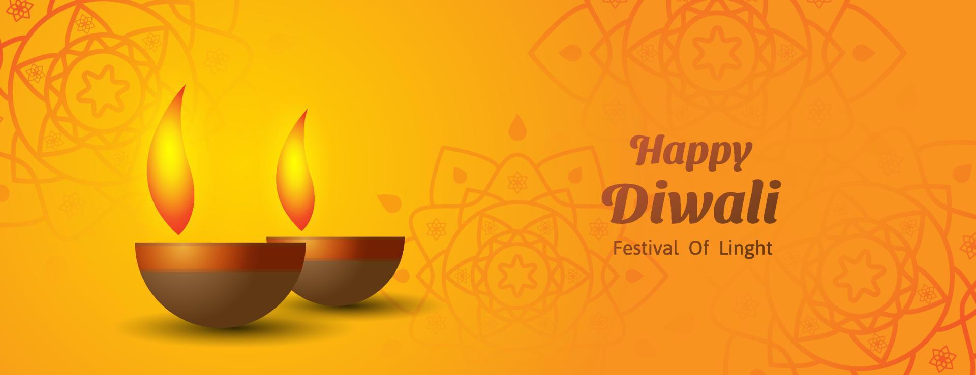 glücklicher Diwali-Fahnenhintergrund. Festival des Lichtbanner-Designs. Vektor-Illustration vektor