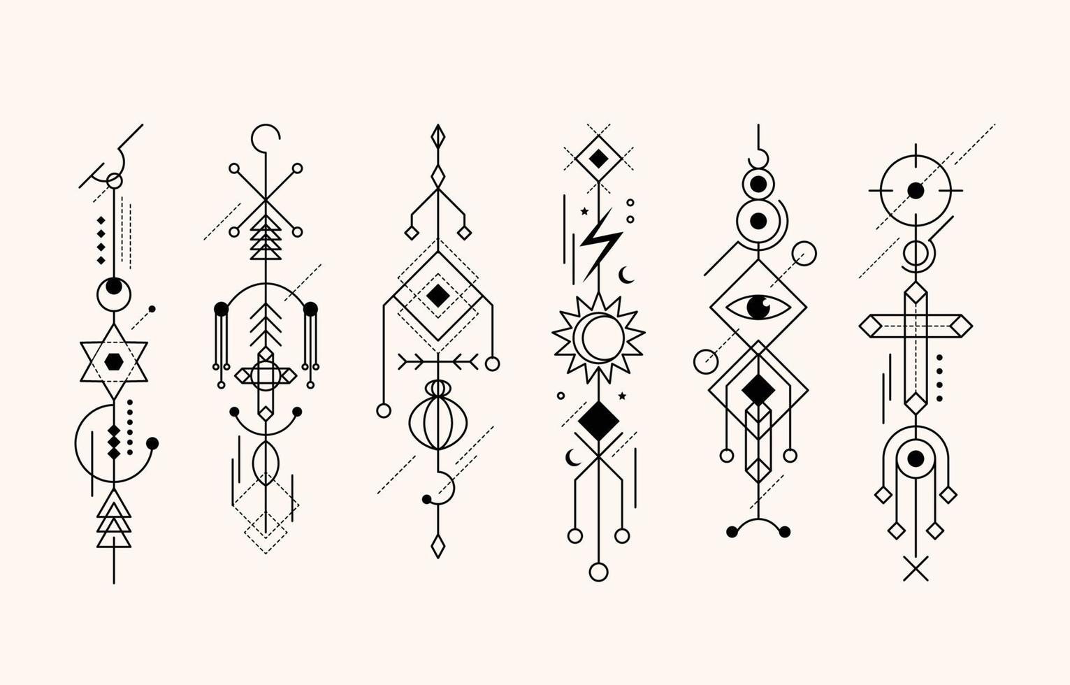 abstrakte geometrische minimalistische Tattoo-Packung vektor