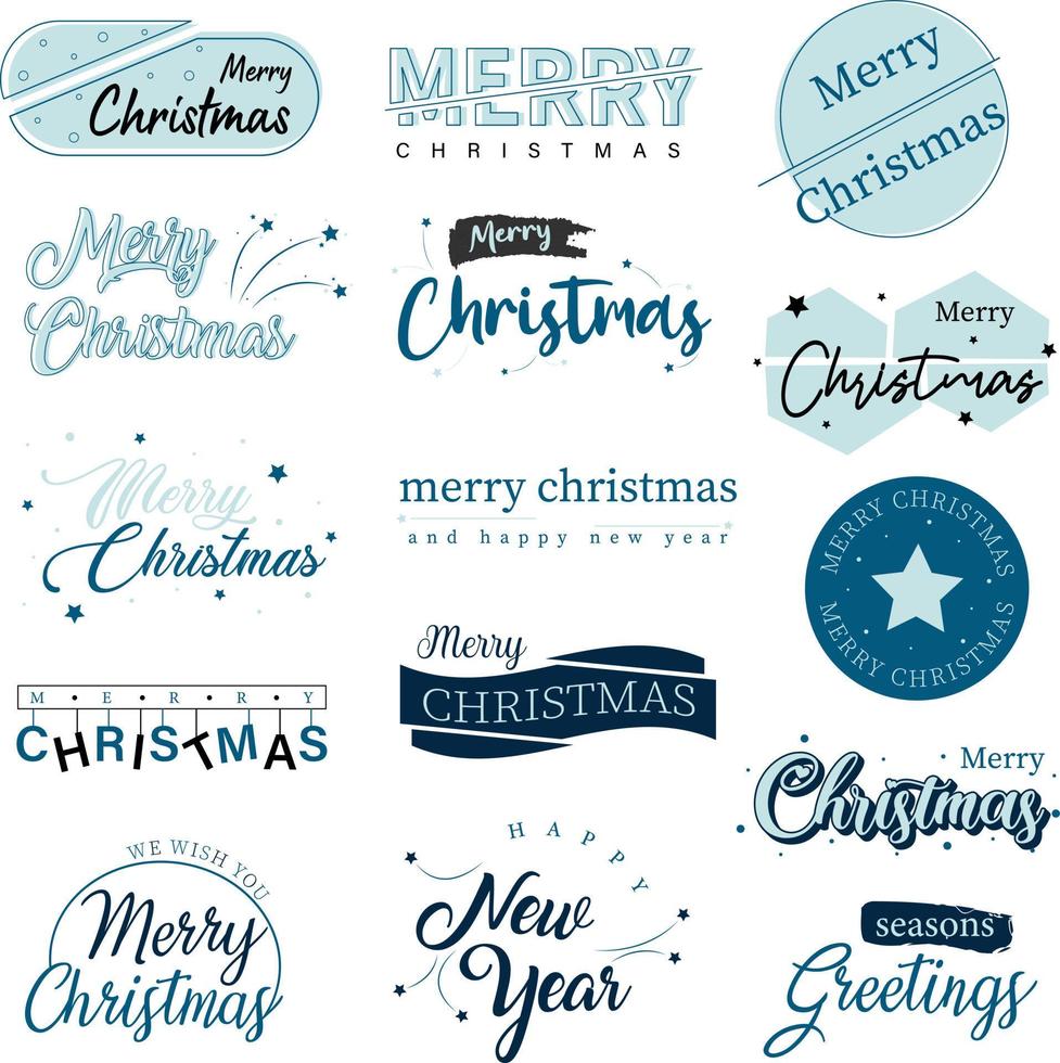 frohe weihnachten typografie schriftzug abzeichen, postkarte, einladung, grußkarte und geschenk. vektor