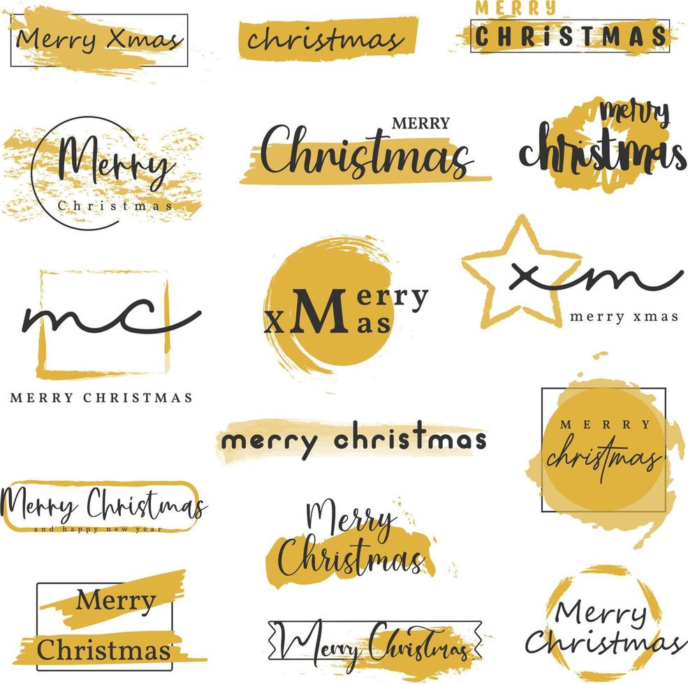 frohe weihnachten typografie schriftzug abzeichen, postkarte, einladung, grußkarte und geschenk. vektor