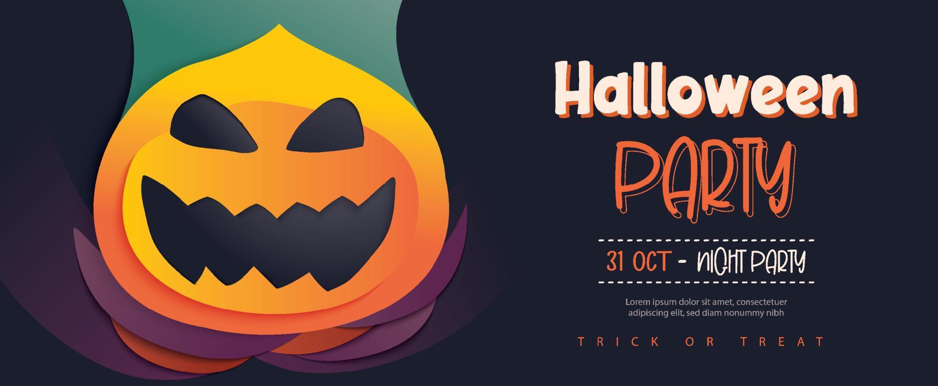 halloween-partyeinladungen oder grußkartenhintergrund. halloween-illustrationsvorlage für banner, poster, flyer, verkauf und alles design. vektor