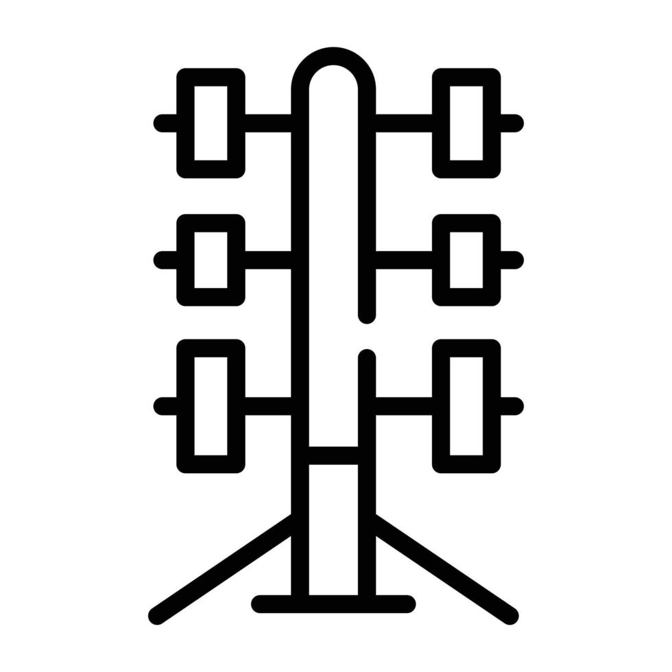 ett ikon av hantlar designad i linje stil vektor