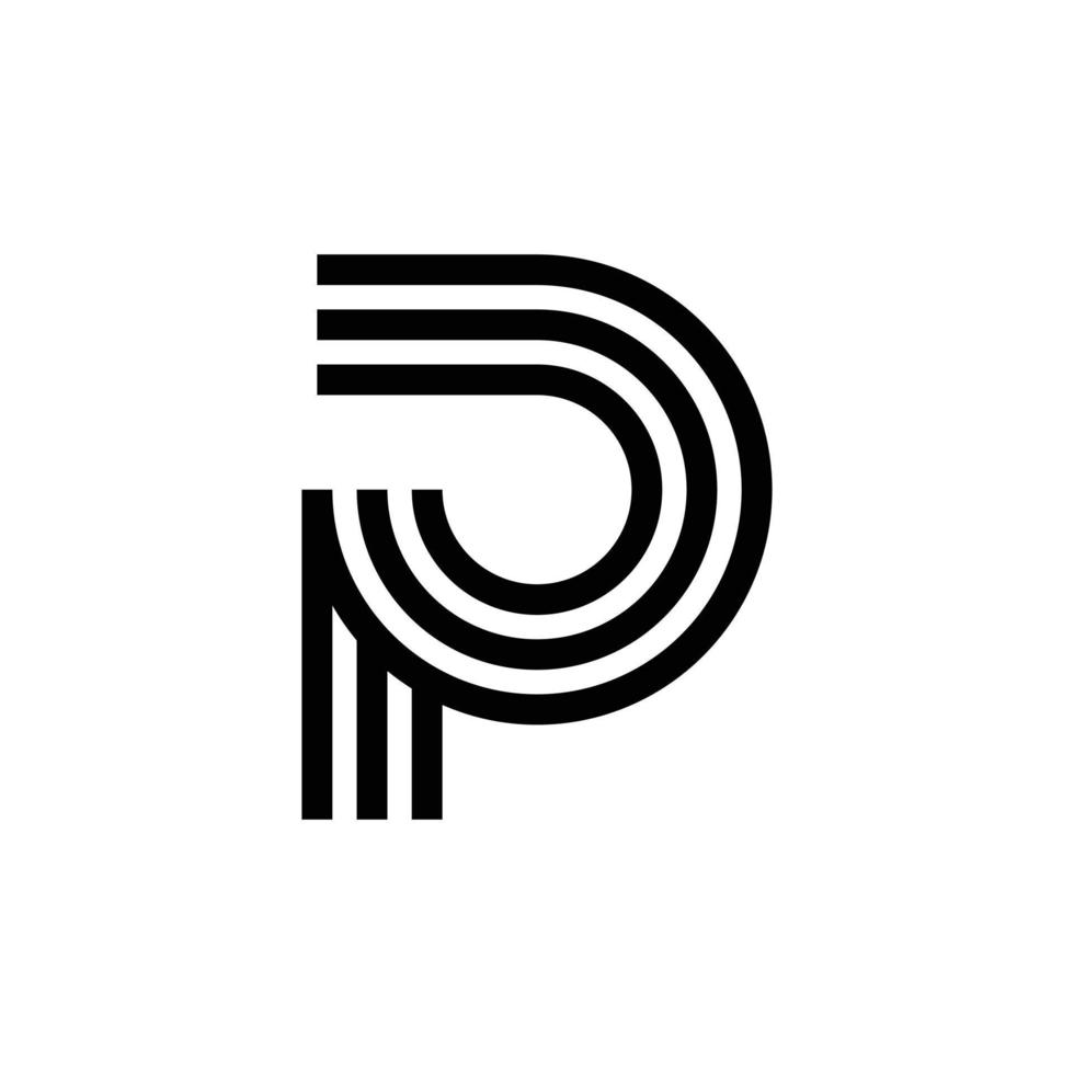 modern bokstav p monogram logotyp design vektor