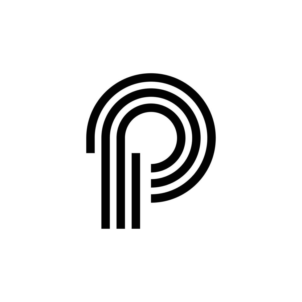 modern bokstav p monogram logotyp design vektor