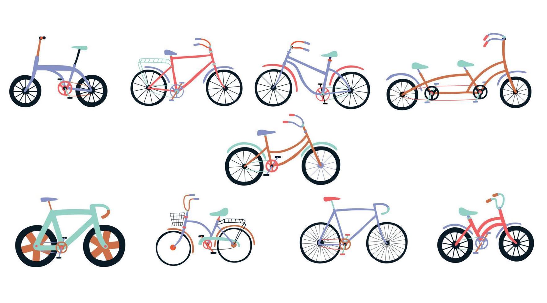 satz nettes fahrrad. Vektor-Illustration vektor