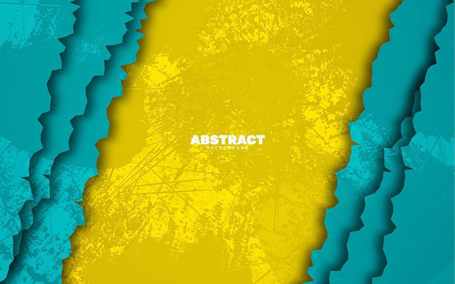 Papier zerrissene abstrakte Grunge-Textur Papercut blauen und gelben Hintergrund vektor