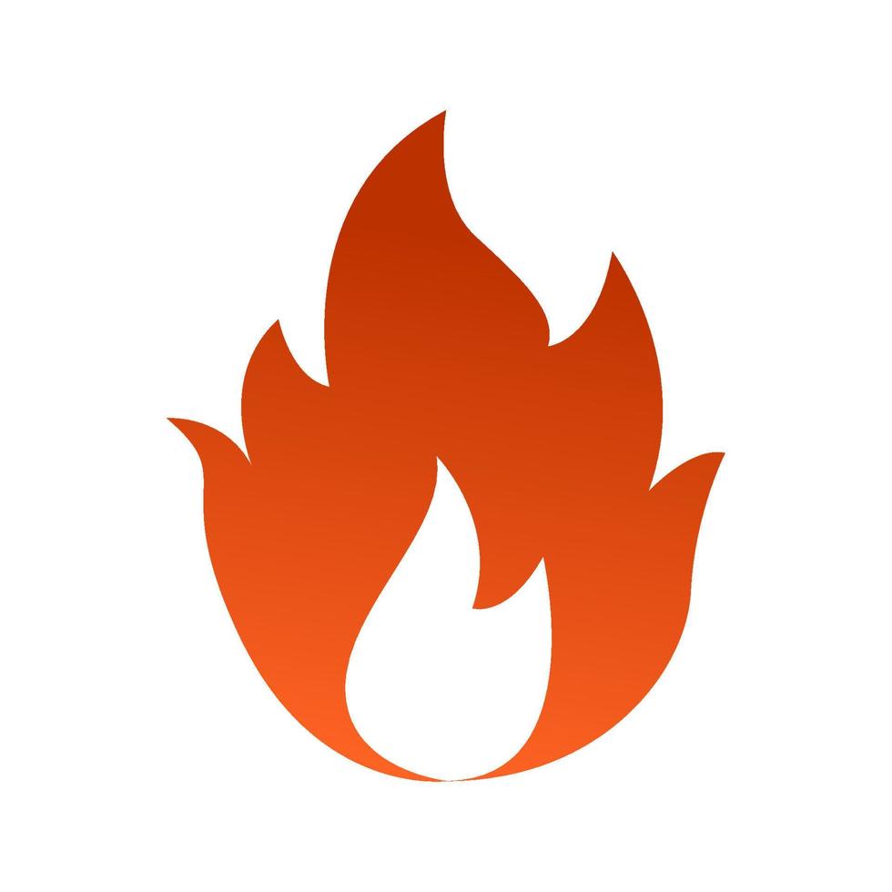 einfache Feuerflammensymbol-Vektorillustration lokalisiert auf weißem Hintergrund vektor