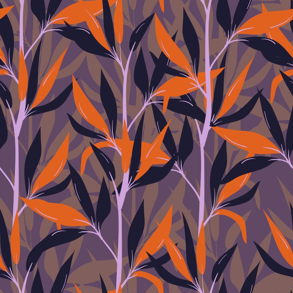 sömlös botanisk mönster med löv vektor