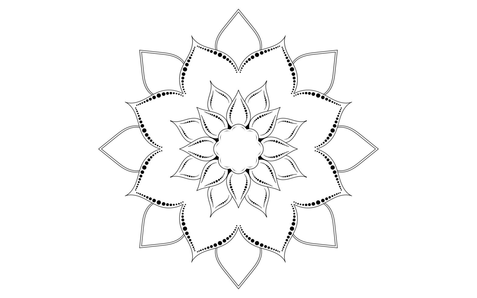 minimalistiska cirkulära blommamandala mönster vektor