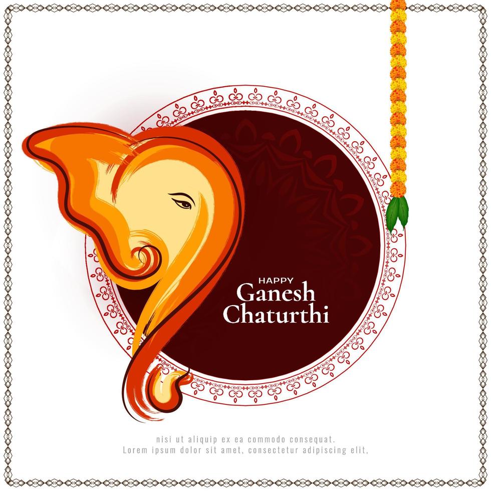 Lycklig ganesh chaturthi festival firande hälsning kort vektor