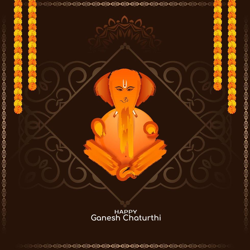 glückliches ganesh chaturthi hinduistisches religiöses fest hintergrunddesign vektor