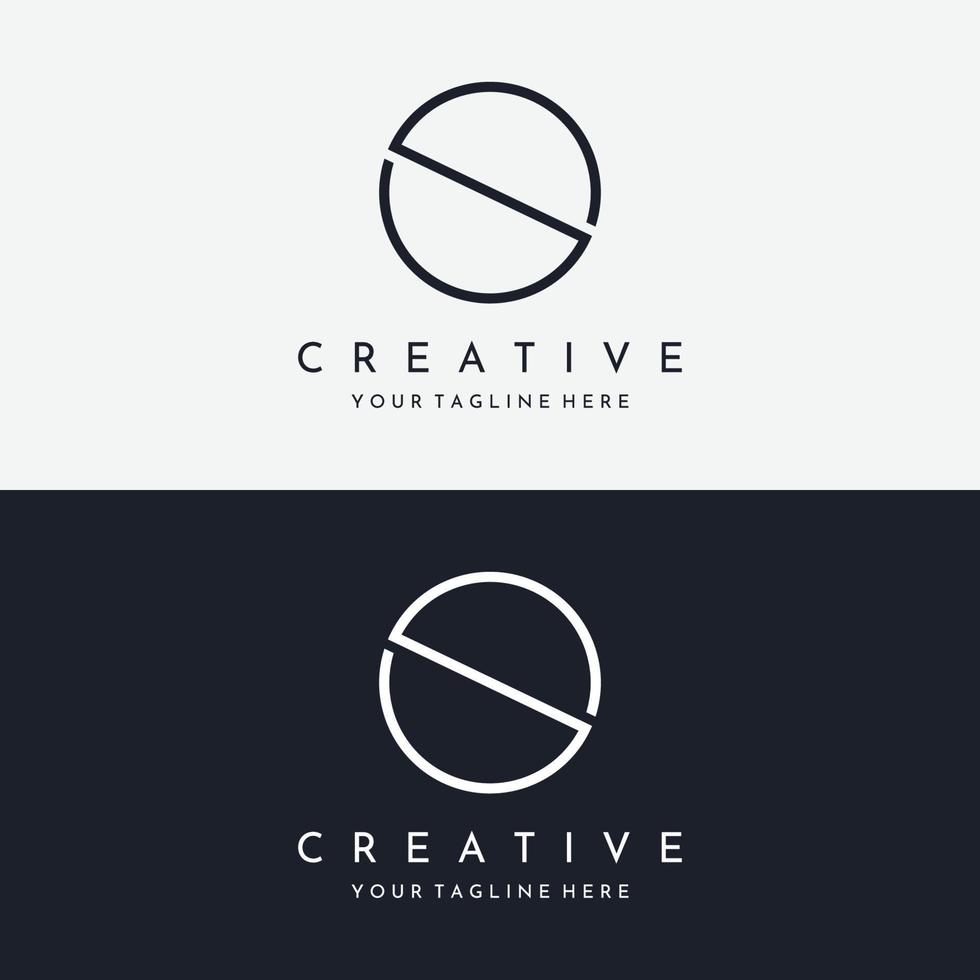 logotyp design mall abstrakt element första brev o.symbol av minimalistisk och modern begrepp geometrisk stil.framtid logotyp typ. vektor