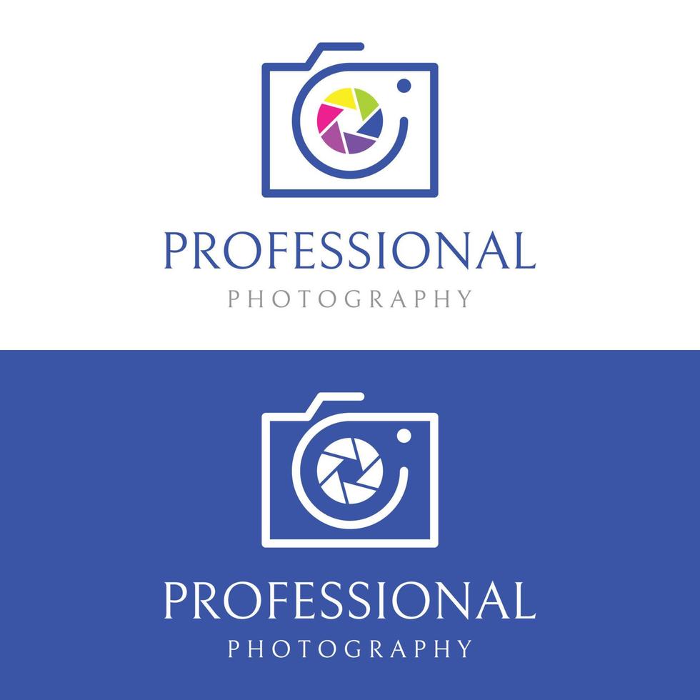 fotografi kamera logotyp, lins kamera slutare, digital, linje, professionell, elegant och modern. logotyp kan vara Begagnade för studio, fotografi och Övrig företag. vektor