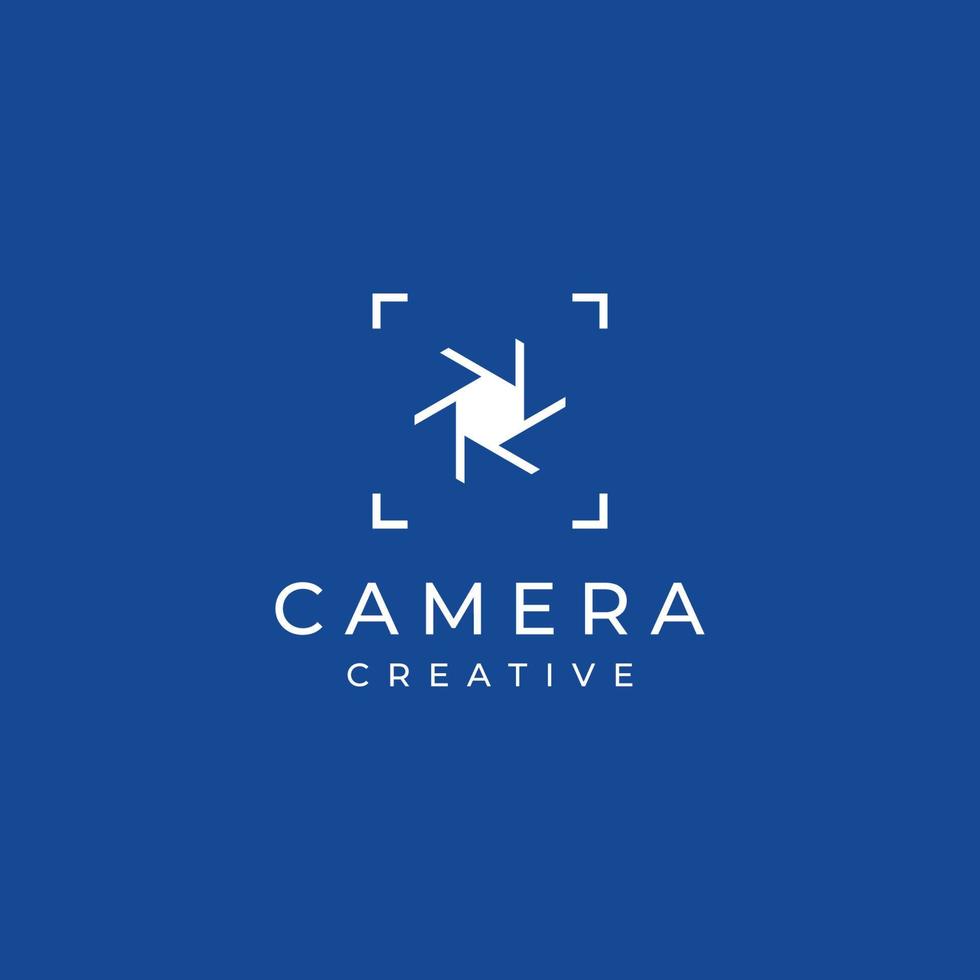 fotografie kamera logo, objektiv kameraverschluss, digital, linie, professionell, elegant und modern. Logo kann für Studio, Fotografie und andere Unternehmen verwendet werden. vektor