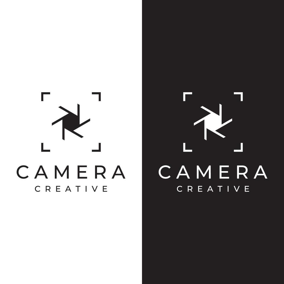 fotografie kamera logo, objektiv kameraverschluss, digital, linie, professionell, elegant und modern. Logo kann für Studio, Fotografie und andere Unternehmen verwendet werden. vektor