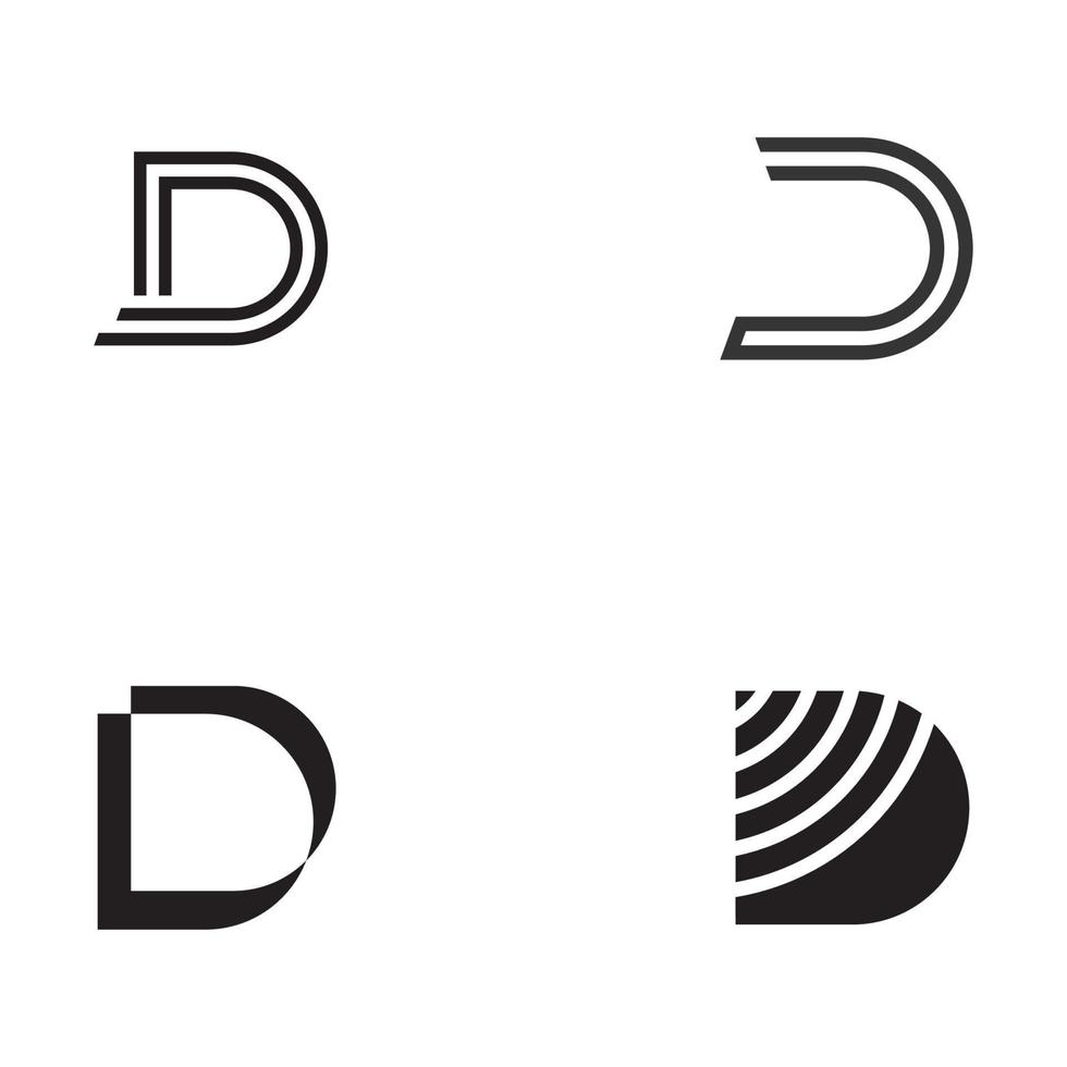 logotyp mall design första geometri av de brev d. logotyp design med en minimalistisk och elegant stil. logotyp för företag och initialer. vektor