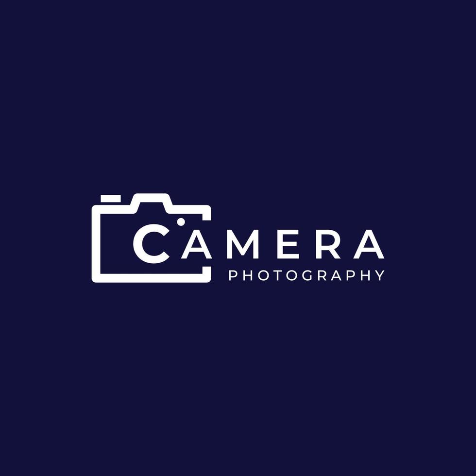 fotografie kamera logo, objektiv kameraverschluss, digital, linie, professionell, elegant und modern. Logo kann für Studio, Fotografie und andere Unternehmen verwendet werden. vektor