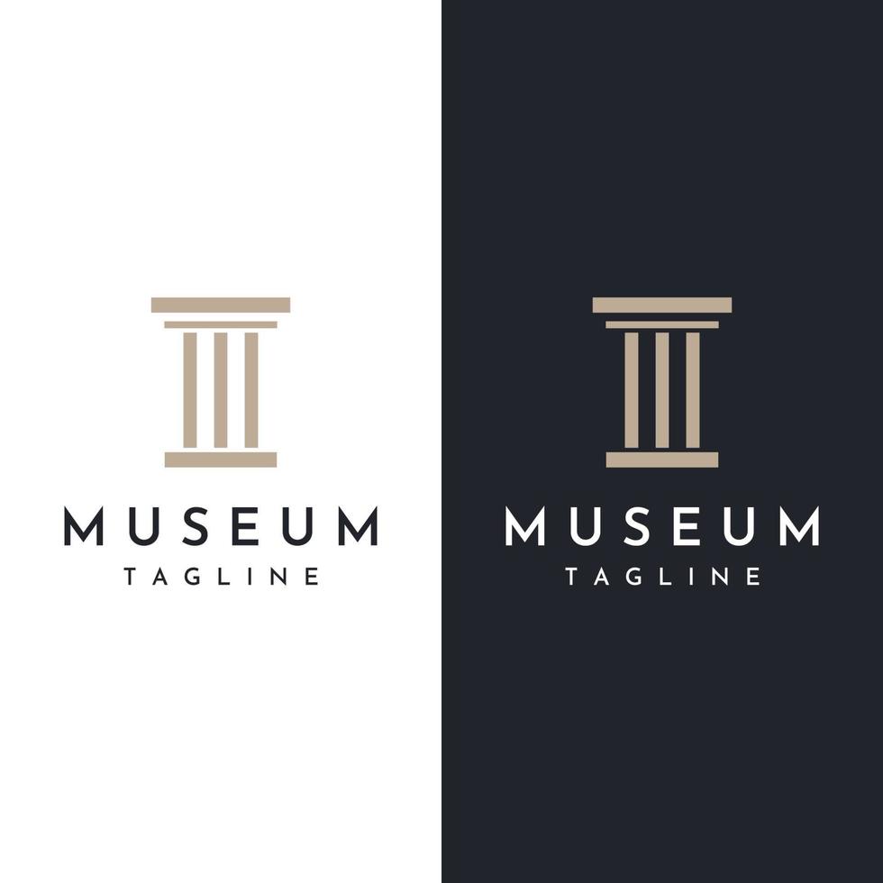 museer, museum kolumner, museum rader, museum pelare logotyper. museer med minimalistisk och modern begrepp. logotyper kan vara Begagnade för företag, museer och företag. vektor