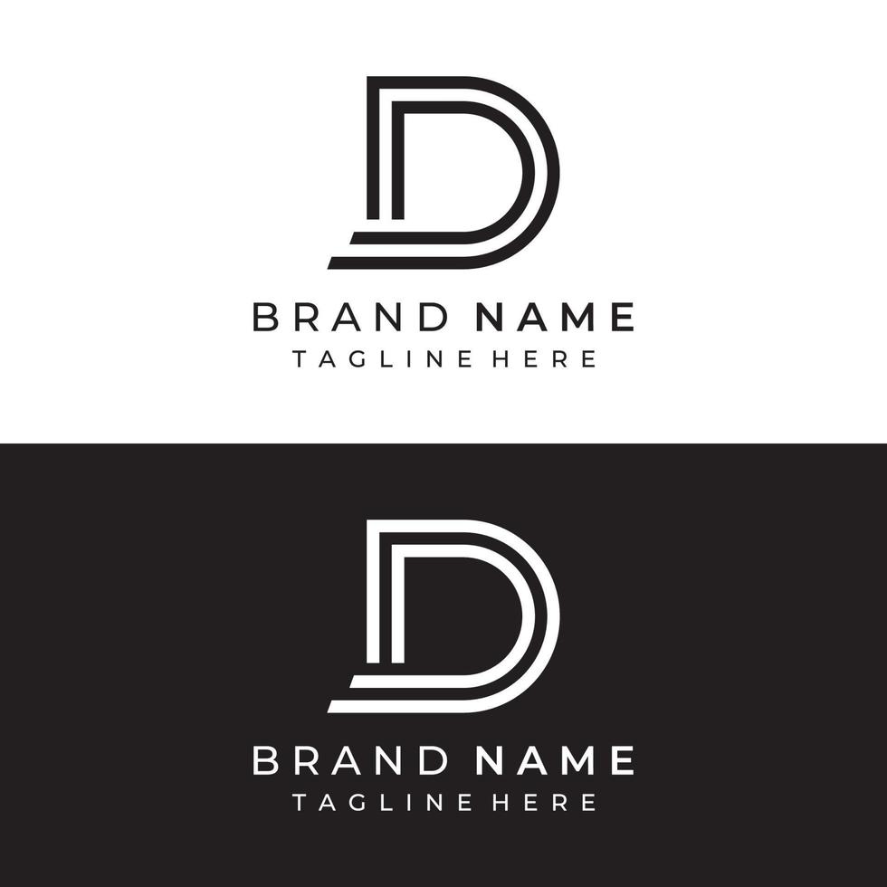 logo template design anfängliche geometrie des buchstabens d. Logo-Design mit minimalistischem und elegantem Stil. Logo für Firmen und Initialen. vektor