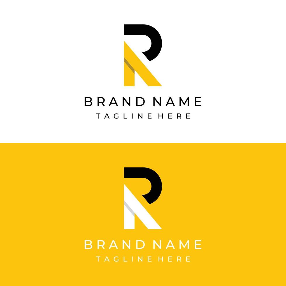 logo-design anfangsbuchstabe r-vorlage mit geometrie und monogramm. minimalistisches, modernes und elegantes Logo. Hintergrund isoliert. vektor
