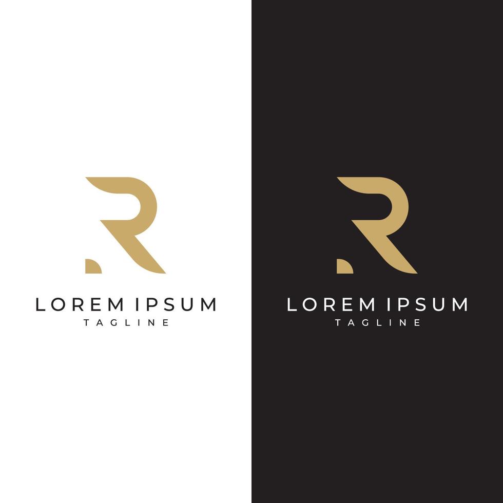 logotyp design första brev r mall med geometri och monogram. minimalistisk, modern och elegant logotyp. bakgrund isolerat. vektor