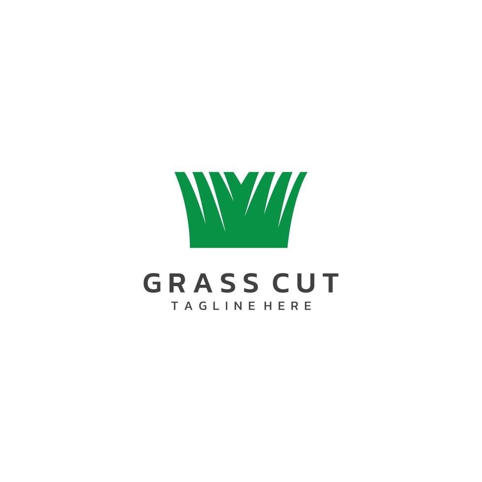 natürliches grünes gras, wiese und gemähtes gras element logo im frühjahr vektor logo design vorlage.