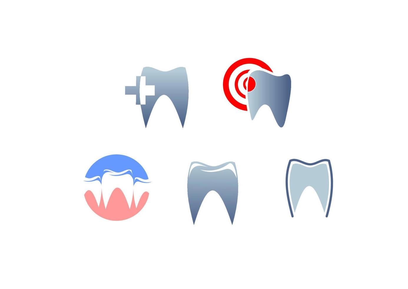dental ikoner och tand symboler vektor