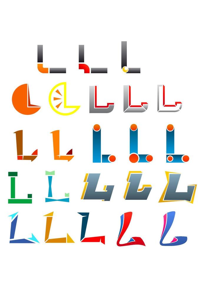 alfabet brev l vektor