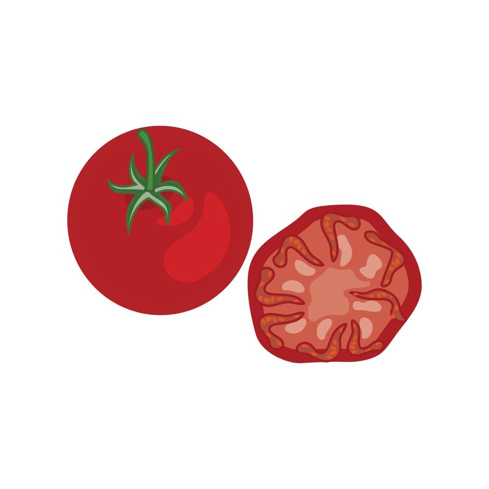 isolerat på vit är mogen färsk tomater. vektor