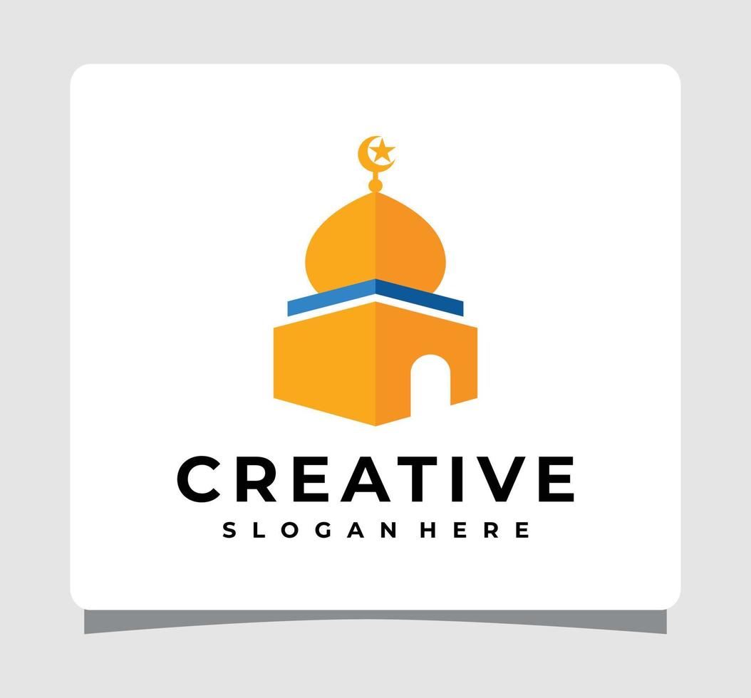 Inspiration für das Design der modernen islamischen Moschee-Logo-Vorlage vektor