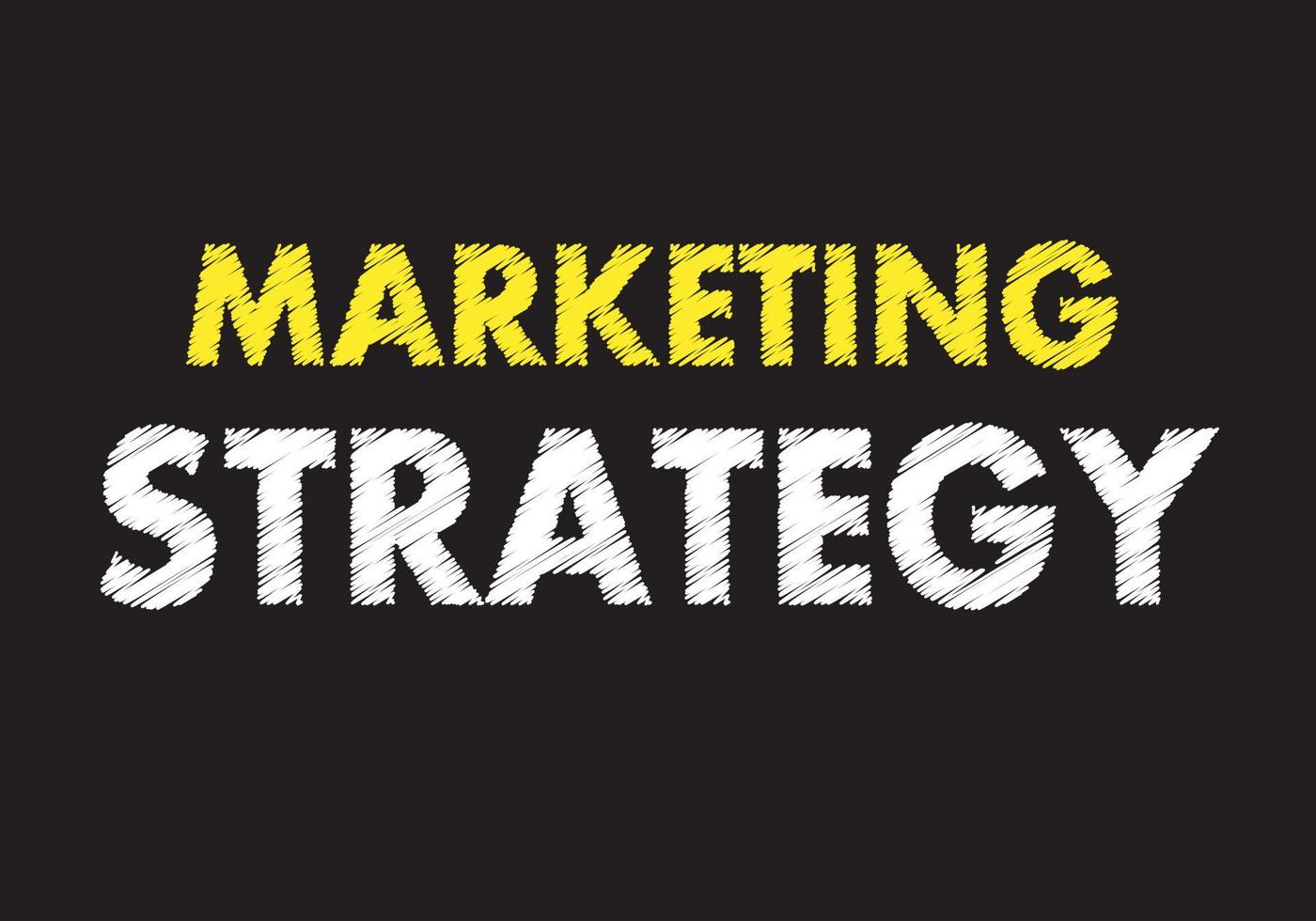 Marketingstrategie Text auf schwarze Tafel schreiben. Unternehmenskonzept. vektor
