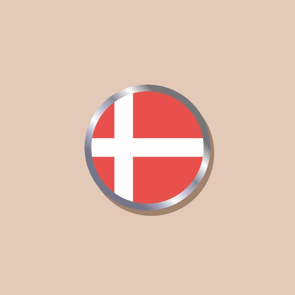 Illustration der dänischen Flaggenvorlage vektor