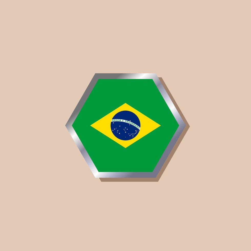 illustration av Brasilien flagga mall vektor