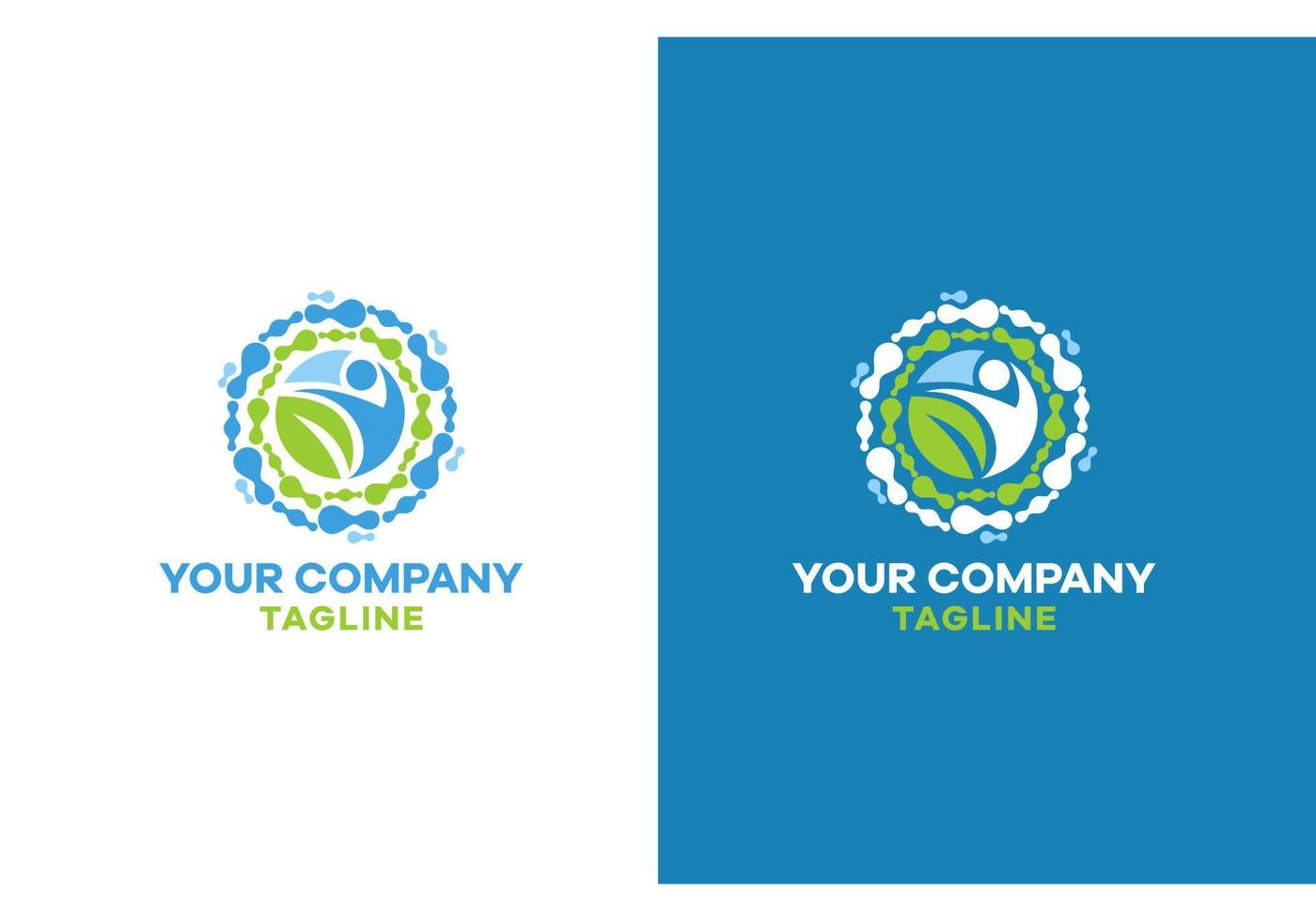 rundformad logotyp för en företag i de fält av sjukvård och medicin vektor