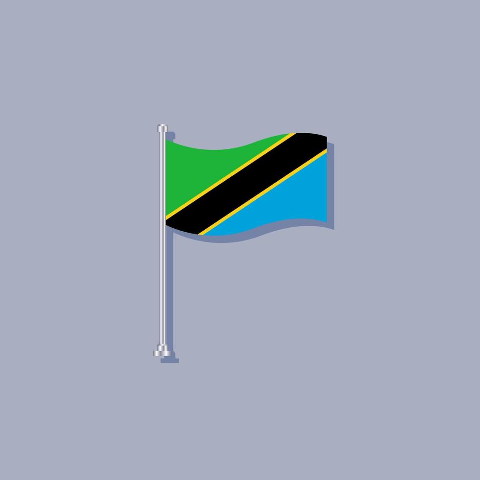 illustration av tanzania flagga mall vektor