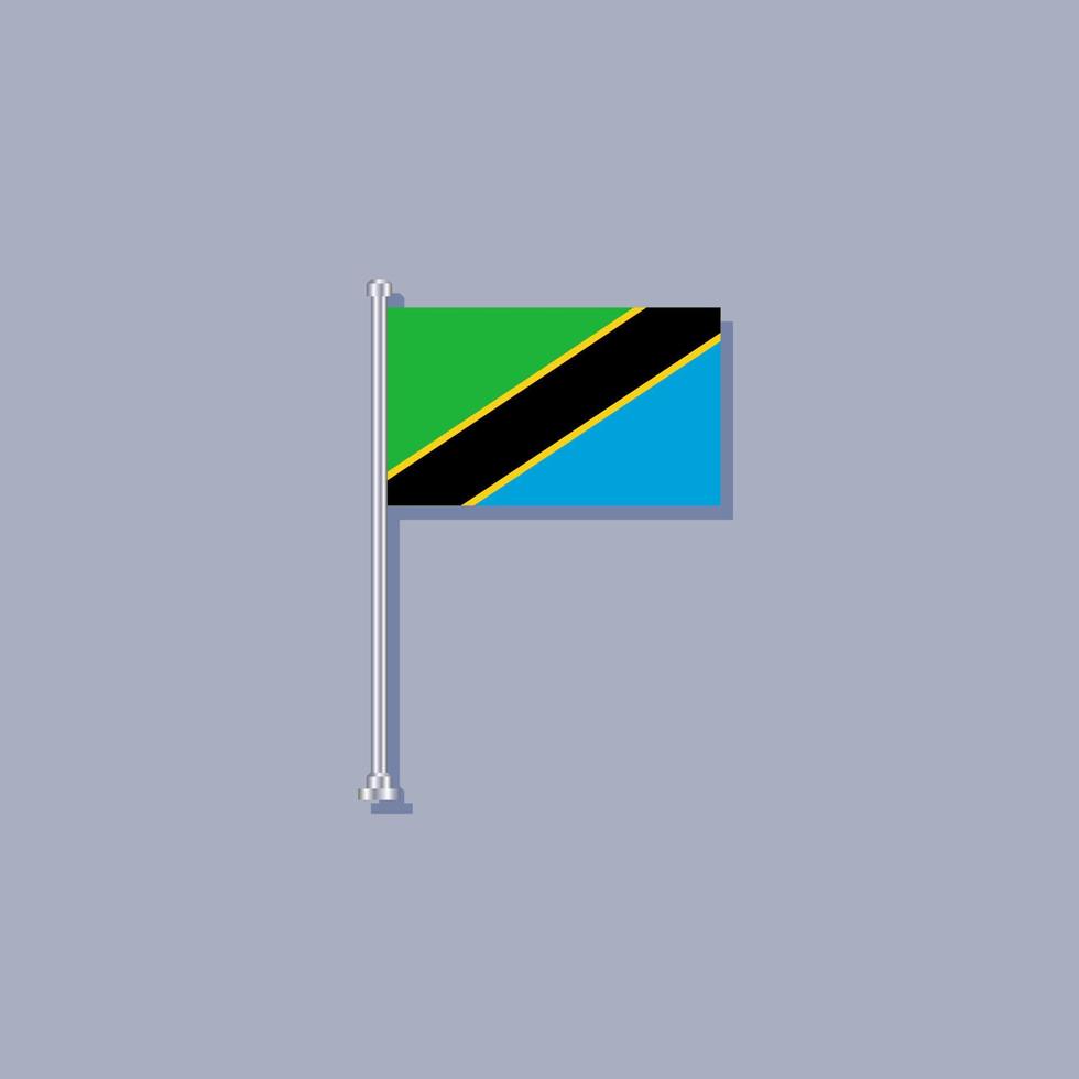 Illustration der Flaggenvorlage von Tansania vektor