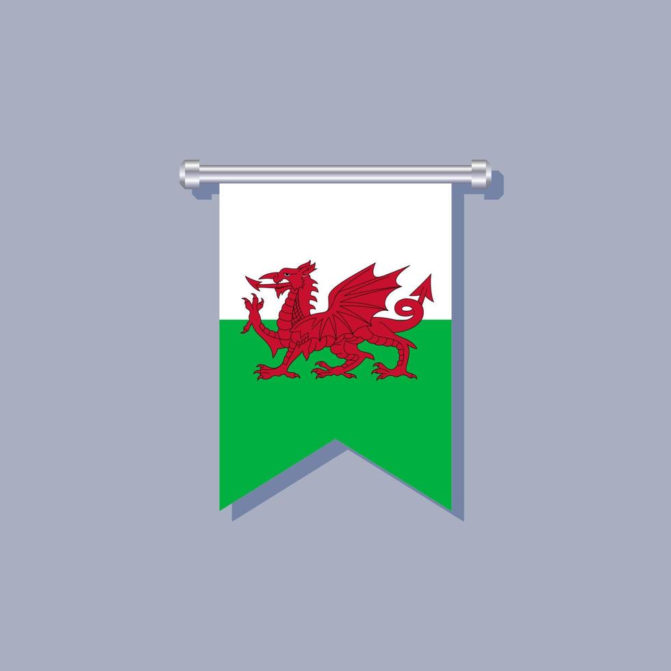 Illustration der Wales-Flaggenvorlage vektor