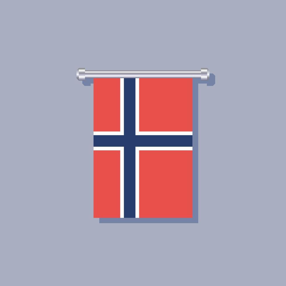 illustration av Norge flagga mall vektor