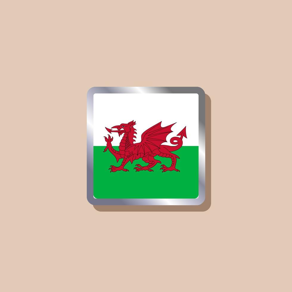 Illustration der Wales-Flaggenvorlage vektor