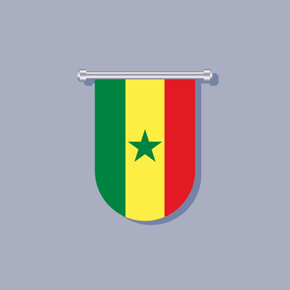 illustration av senegal flagga mall vektor