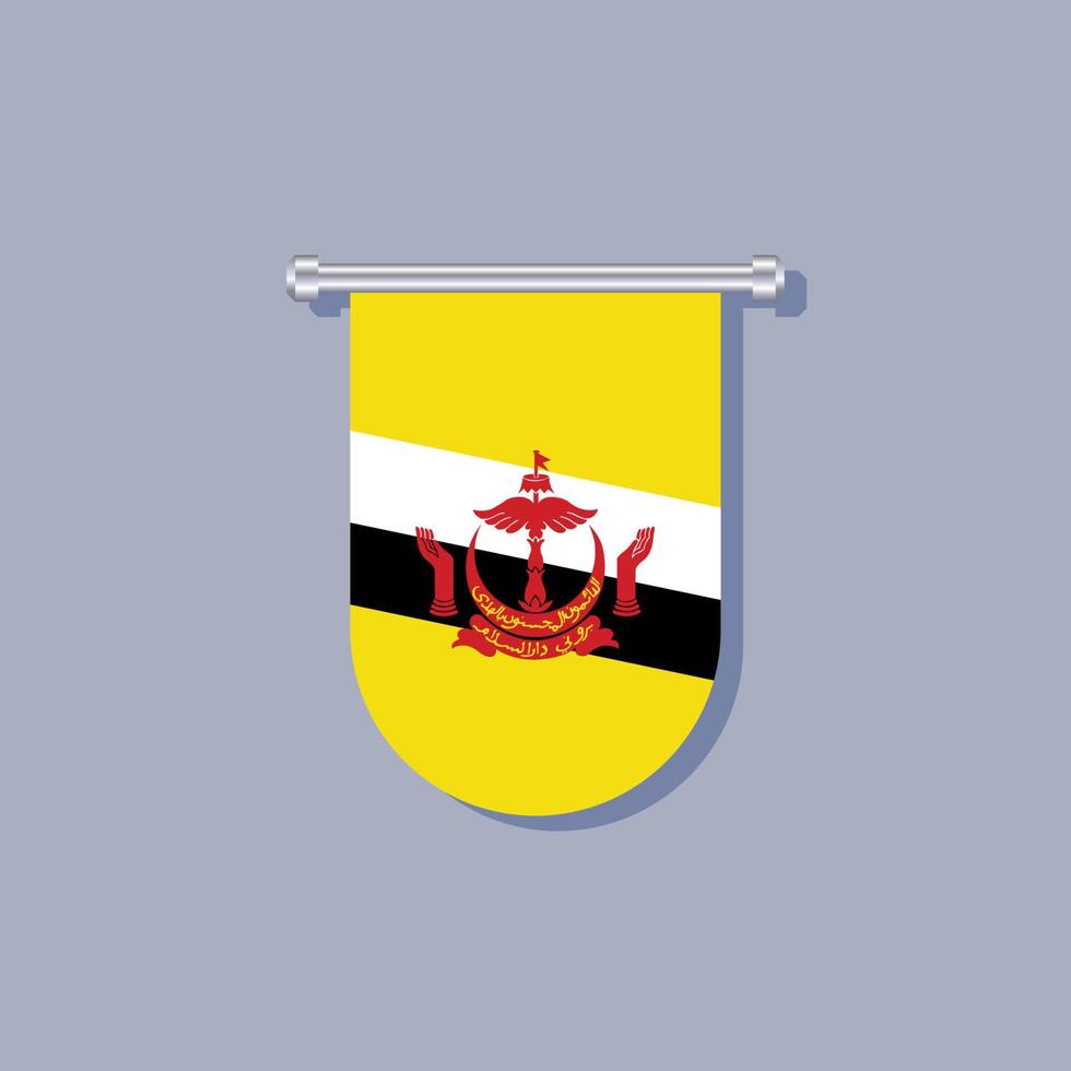 illustration der brunei-flaggenschablone vektor