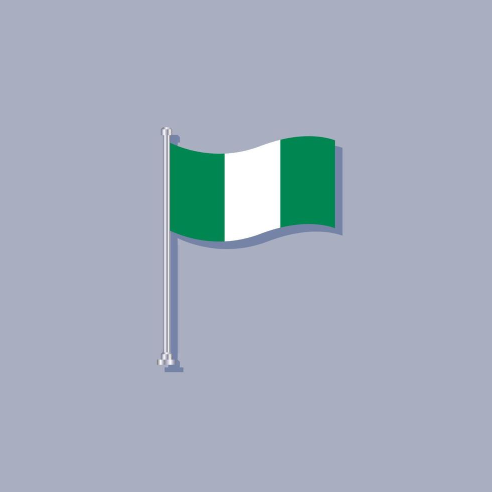 illustration av nigeria flagga mall vektor