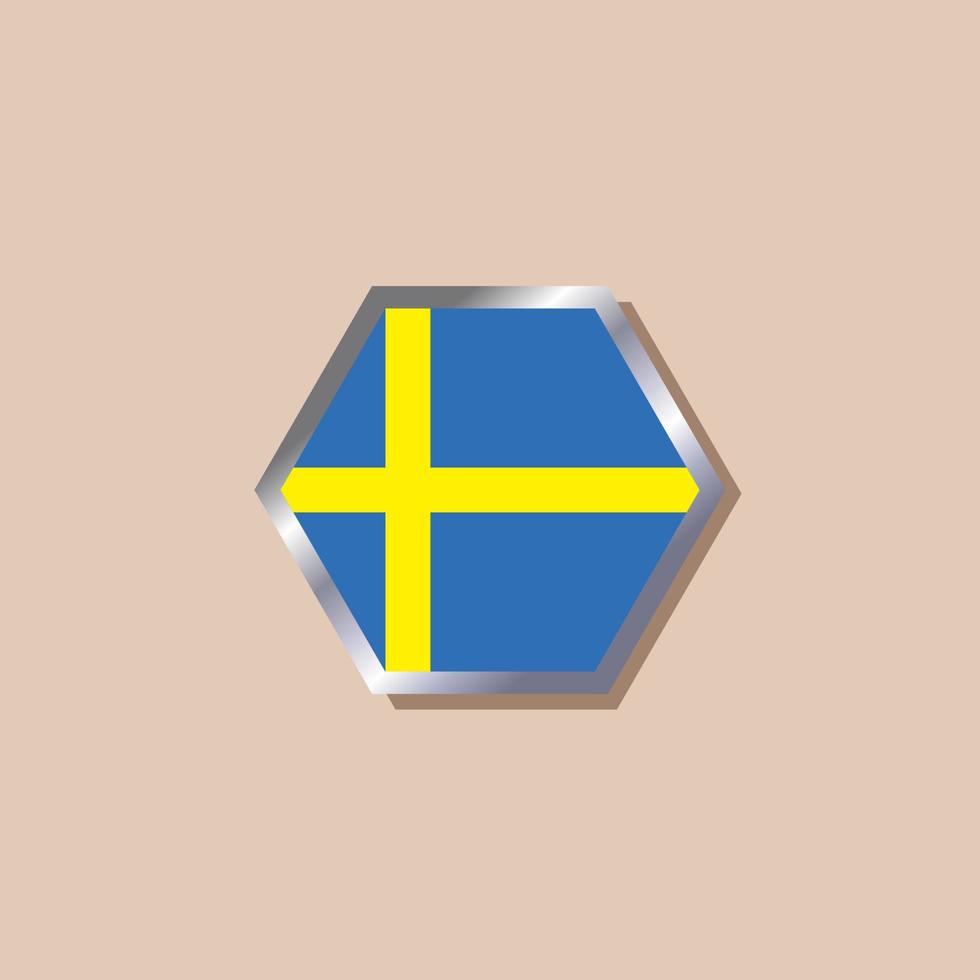 illustration av Sverige flagga mall vektor