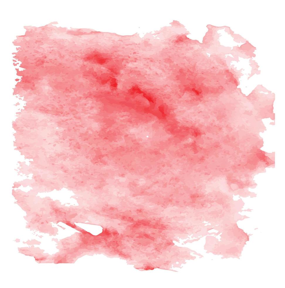 abstraktes modernes handgemaltes Design mit Aquarellfleck-Pinselstrich der rosa roten Wolke, lokalisiert auf weißem Hintergrund. Vektor verwendet als dekorative Designkarte, Fahne, Plakat, Abdeckung, Broschüre