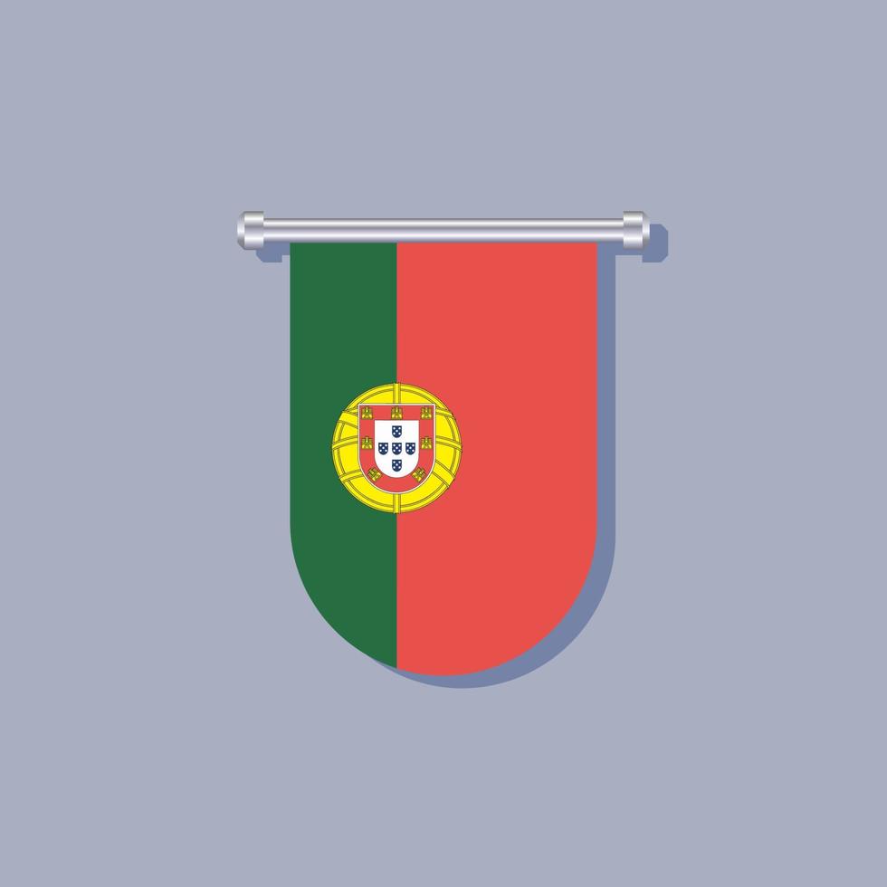 illustration av portugal flagga mall vektor