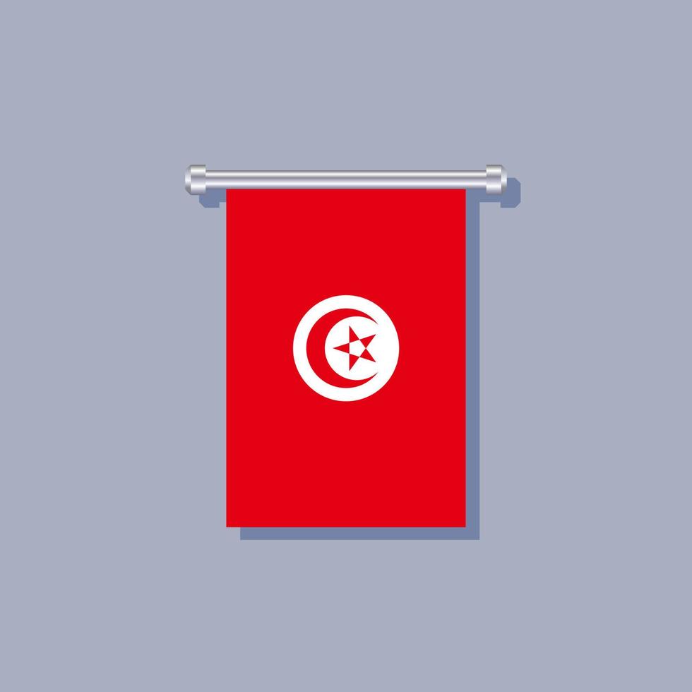 illustration av tunisien flagga mall vektor