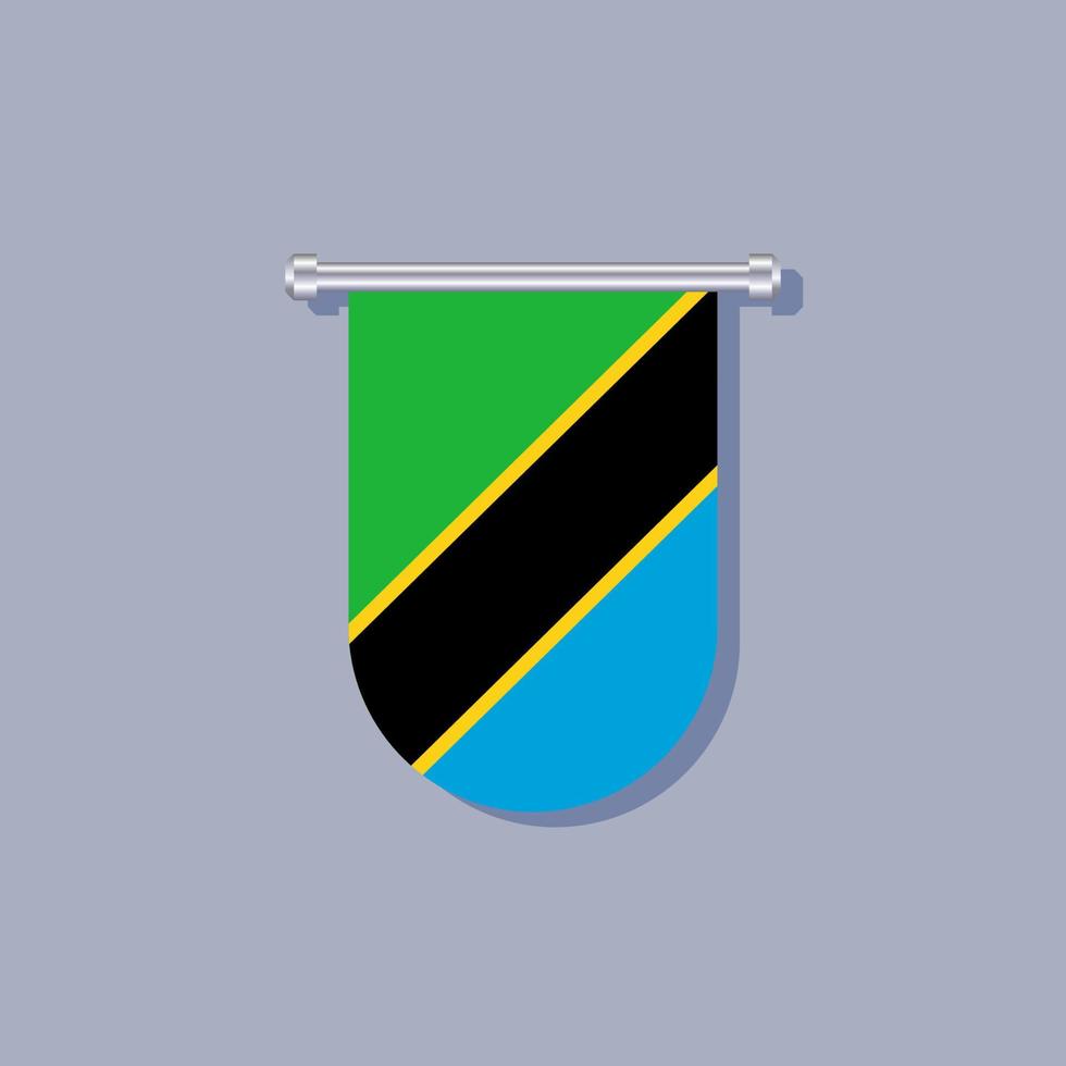 illustration av tanzania flagga mall vektor